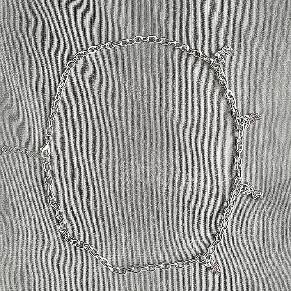 Playboy Bunny Silver Tone Chain Necklace Choker